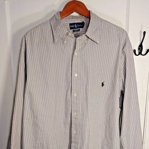 RALPH LAUREN MEN'S DRESS SHIRT XLT TALL GREY